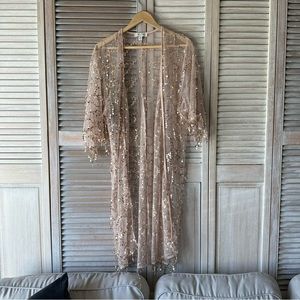 She & sky duster sequin kimono